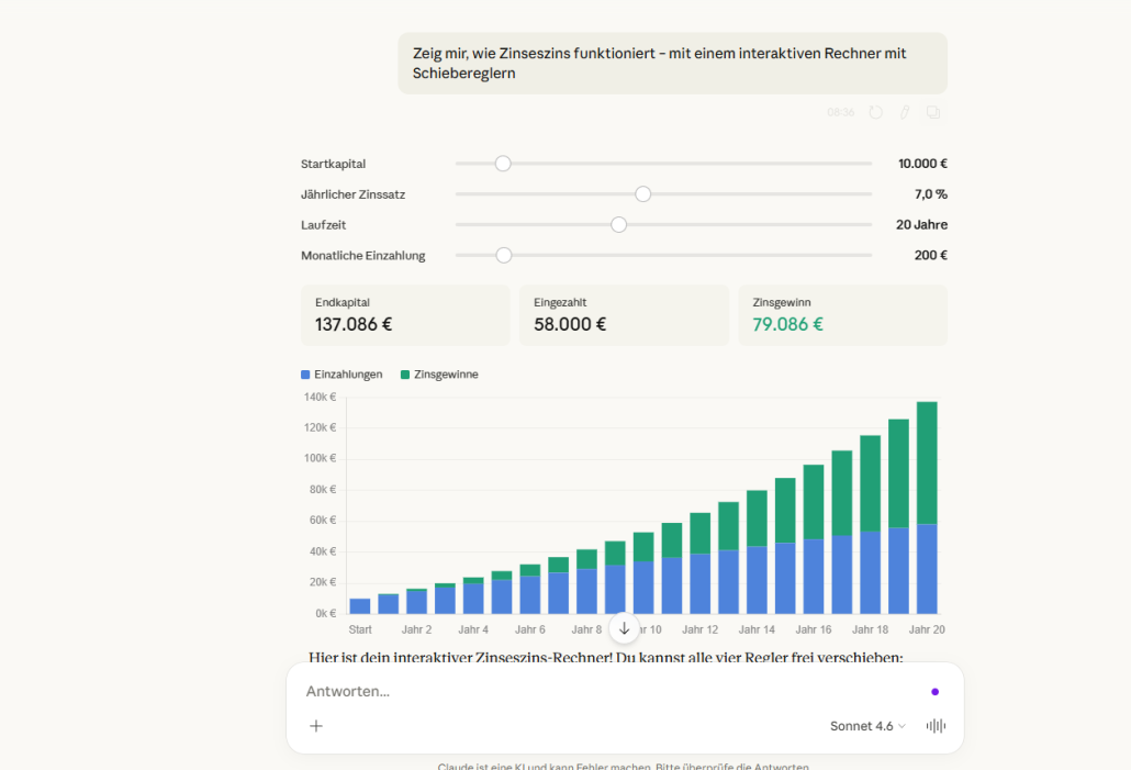 Interaktive Visualisierungen mit Claude: So nutzen Sie die Artifacts-Funktion effektiv 1 Claude Interface mit aktivem Panel