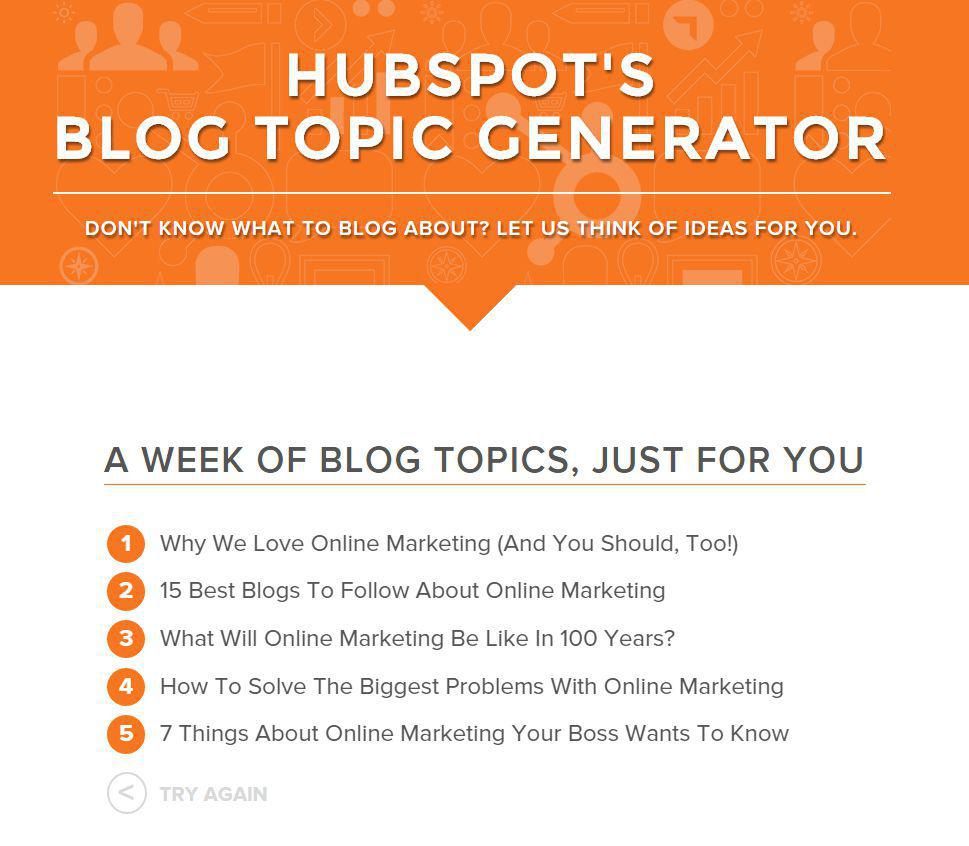 Hubspot Blog Topic Generator