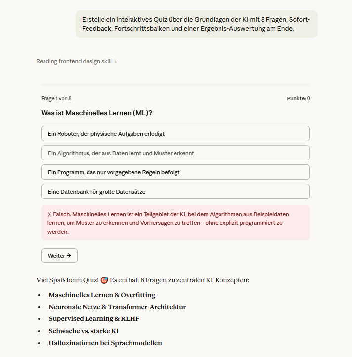 Interaktive Visualisierungen mit Claude: So nutzen Sie die Artifacts-Funktion effektiv 5 Beispiel: Interaktive Visualisierungen mit Claude