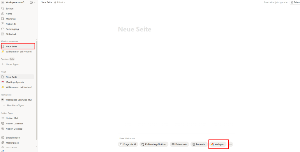 Ein interaktives Firmen-Wiki mit KI erstellen – Die ultimative How-To-Anleitung 2 Vorlage Notion auswaehlen