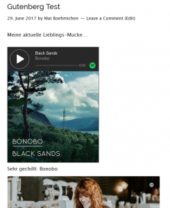 Spotify und Twitter mit einem Klick in den WordPress Beitrag