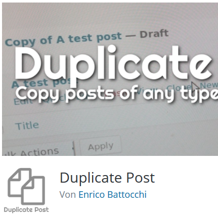 Das Plugin Duplicate Post auf Wordpress.org